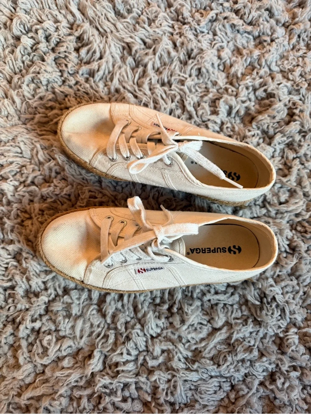 Superga Cream Canvas Low-Top Sneakers